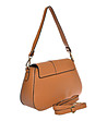 Дамска чанта в цвят коняк от естествена кожа Irra-2 снимка