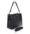 Дамска черна кожена чанта Albana-2 снимка