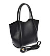 Дамска черна чанта от естествена кожа Lexa-2 снимка