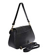 Черна дамска кожена чанта за през рамо Alenia-2 снимка