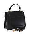Черна дамска чанта от естествена кожа с капак Noya-2 снимка
