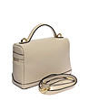 Дамска бежова кожена чанта Mirellla-2 снимка