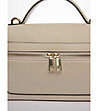 Дамска бежова кожена чанта Mirellla-3 снимка
