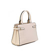 Дамска чанта в перлен нюанс с ефектен релеф Arden-1 снимка