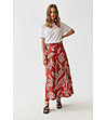 Дълга пола в червено с принт Sati-2 снимка