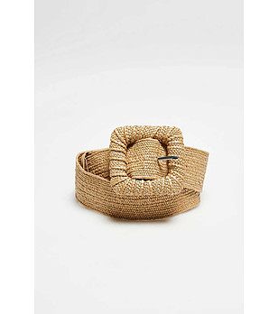 Еластичен бежов дамски колан снимка