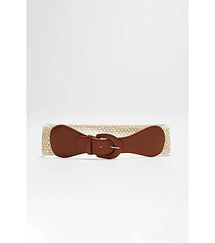 Дамски колан в бежово и кафяво снимка