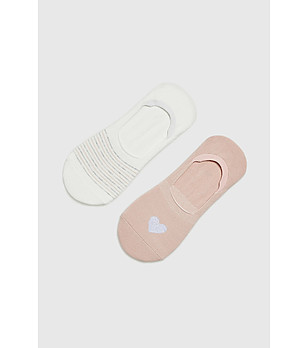 Комплект от 2 чифта чорапи в екрю и пудра снимка