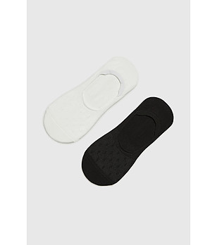 Комплект от 2 чифта дамски чорапи тип терлик в бяло и черно снимка