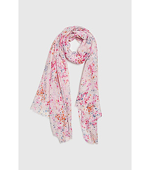 Многоцветен дамски шал с флорален принт снимка