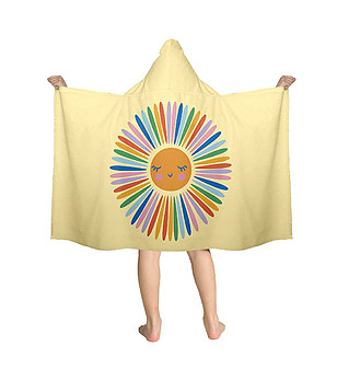Детска кърпа с качулка с принт Слънце снимка