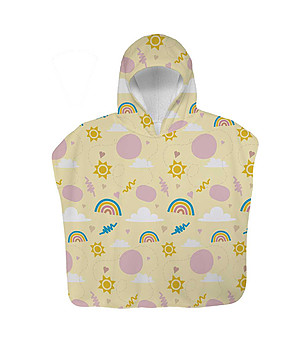 Детско пончо с принт Дъга снимка