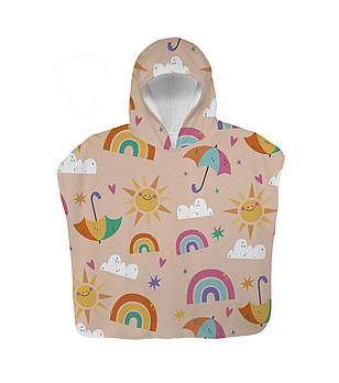 Детско пончо с принт Слънце снимка