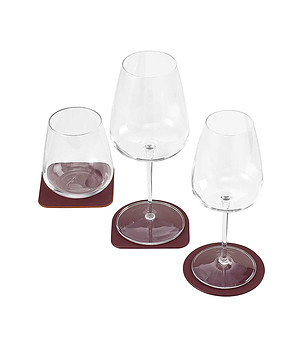 Комплект кожени подложки за чаша в бургунд Purses снимка