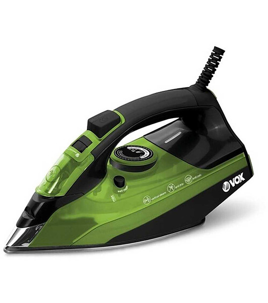 Парна ютия в черно и зелено с керамична плоча и йонизация, кабел 1.9 м снимка