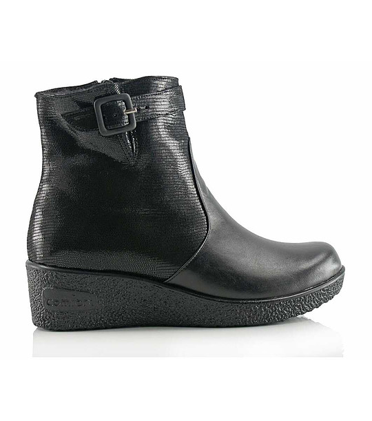 Черни дамски боти от естествена кожа снимка