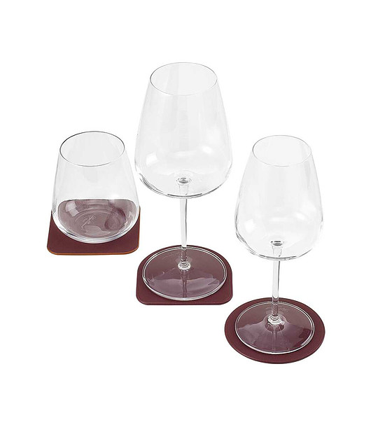 Комплект кожени подложки за чаша в бургунд Purses снимка