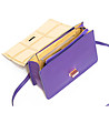 Лилава дамска чанта от естествена кожа-0 снимка