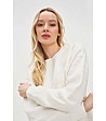 Дамска блуза в цвят слонова кост-4 снимка