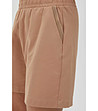 Дамски светлокафяви къси памучни панталонки-1 снимка
