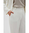 Дамски широк панталон в цвят слонова кост-1 снимка