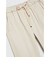 Дамски светлобежов панталон с памук-4 снимка