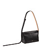 Кожена дамска чанта за рамо в черно Fiji-1 снимка