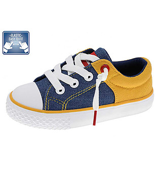 Детски обувки в синьо и горчица снимка