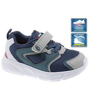 Бебешки маратонки в сиво и тъмносиньо със стелка от мемори гел снимка