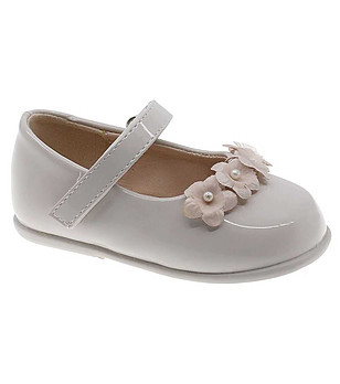 Бебешки лачени балеринки в цвят пудра снимка