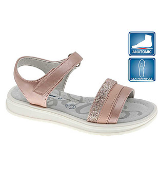 Детски сандали в нюанс на цвят корал за момиче снимка