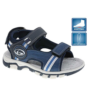 Анатомични детски тъмносини сандали снимка