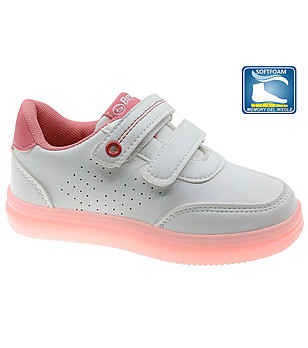 Детски сникърси в бяло и розово с гел стелка снимка