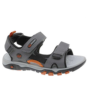 Детски сандали в сиво и оранжево снимка