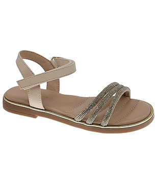 Златисти детски сандали снимка