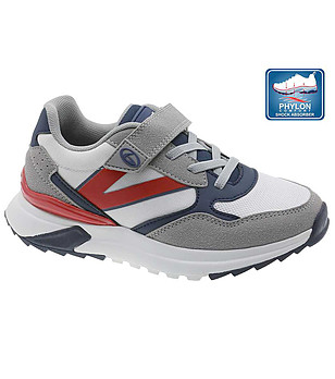 Сиви детски маратонки с велкро и връзки снимка