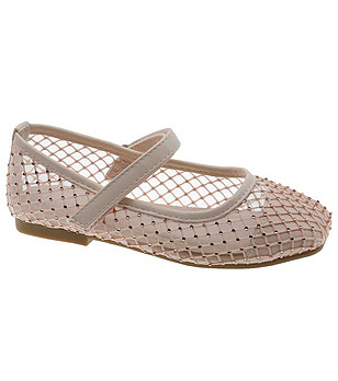 Детски мрежести балеринки в цвят пудра снимка