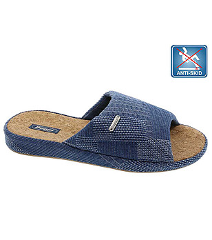 Тъмносини дамски домашни чехли снимка