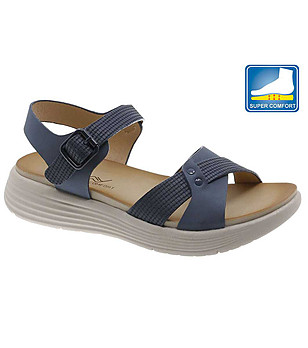 Тъмносини дамски сандали снимка