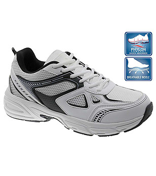 Дамски маратонки в бяло и черно с подметка Phylon снимка