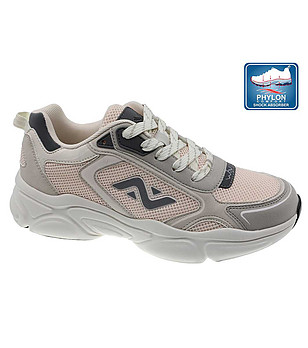 Дамски маратонки в сиво и бежово с подметка Phylon снимка