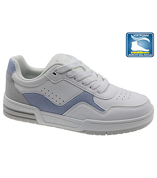 Дамски сникърси в бяло, светлосиньо и сиво снимка