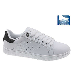 Дамски сникърси в бяло и черно снимка