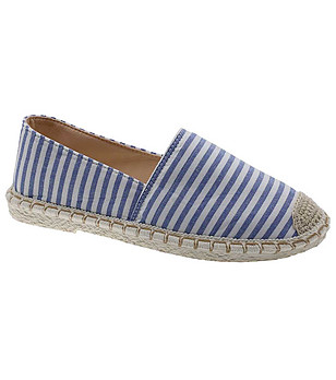 Дамски еспардили на райе в синьо и бяло снимка