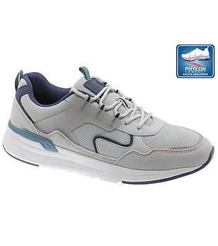 Юношески маратонки в сиво и тъмносиньо с подметка Phylon снимка