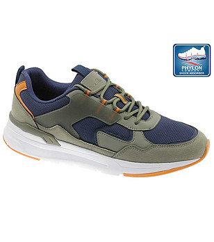 Юношески маратонки в тъмносиньо и зелено с подметка Phylon снимка