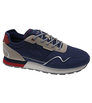 Тъмносини мъжки маратонки с контрастни детайли снимка