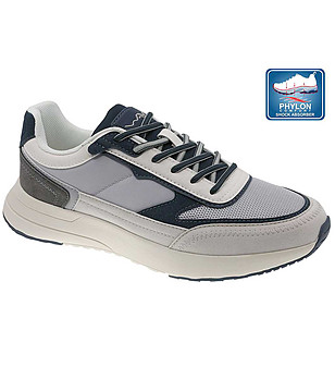 Мъжки маратонки в сиво и тъмносиньо с подметка Phylon снимка