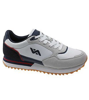 Мъжки маратонки в бяло, сиво и тъмносиньо снимка