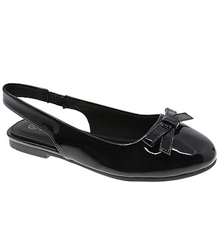 Черни детски балеринки с панделка снимка